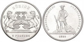 Schweiz 1859 Schützentaler Silber 25g selten bis unzirkuliert