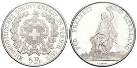 Schweiz 1872 Schützentaler Silber 25g KM S 11 bis unzirkuliert