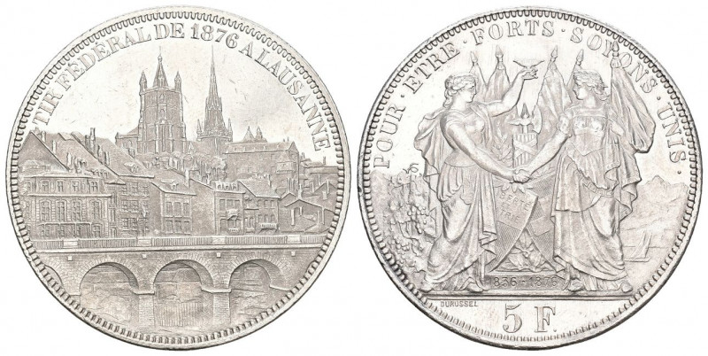 Schweiz 1876 Schützentaler Silber 25g KM S 13 bis unzirkuliert