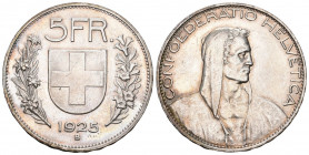 Schweiz 1925 5 Franken Silber 25g selten bis unzirkuliert
