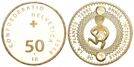 Schweiz 2008 50 Franken Gold in Originalbox mit Zertifikat Proof