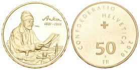 Schweiz 2010 50 Franken Gold in Originalbox mit Zertifikat Proof