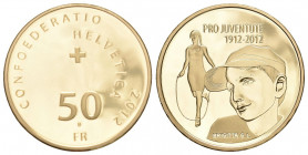 Schweiz 2012 50 Franken Gold in Originalbox mit Zertifikat Proof