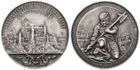 Sissach 1897 Schützenmedaille Silber 39,1g Selten Ri: 124a vorzüglich
