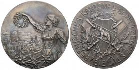 Biel 1903 Schützenmedaille Silber 38g 45mm Ri: 251a unzirkuliert