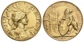 Bern 1910 Eidgenössisches Schützenfest Gold 13,2g Ri: 263a bis unzirkuliert