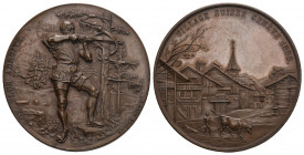 Genf 1896 Tir Expo Bronce Medaille 32mm Ri: 690b Originalbox