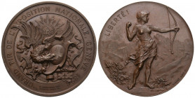 Genf 1896 Tir Expo Bronce Medaille 46mm Ri: 691c unzirkuliert Original Box