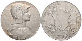 Luzern 1901 Schützenfest Medaille in Silber 35,7g 45mm Ri. 879b unzirkuliert