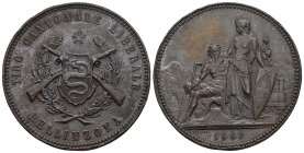 Bellinzona 1882 Tir Cantonale Kopfer Medaille 40mm Ri: 1372d vz+