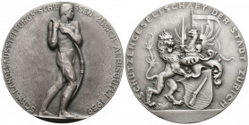 Zürich 1939 Landi Schiessen Silber 97,4g Medaille Ri: 1878 FDC