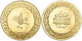 Türkei 1327 250 Kurusch 18g Gold selten vorzüglich - unzirkuliert