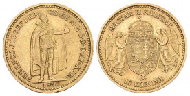 Ungarn 1897 10 Korana Gold 3,38g KM 485 vorzüglich