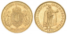 Ungarn 1900 10 Korana Gold 3,38g KM 485 vorzüglich