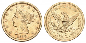 USA 1856 2 1/2 Dollar Gold 4,1g selten vorzüglich