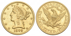USA 1899 5 Dollar Gold 8,3g selten vorzüglich