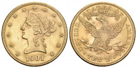 USA 1901 10 Dollar Gold 16,7g selten vz