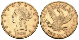 USA 1905 10 Dollar Gold 16,7g seltenes Jahr vorzüglich +