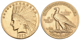 USA 1913 10 Dollar Gold 16,7g Indianer vorzüglich