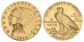 USA 1929 2 1/2 Dollar Gold Indianer selten vz