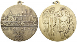 Olympia Paris 1924 Olympia Medaille in Bronce 70mm sehr selten unzirkuliert