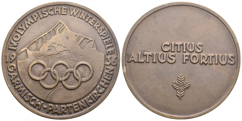 Olympia Winterspiele 1936 Bronce Medaille Garmisch-Partenkirchen 60mm 72g 60mm v...