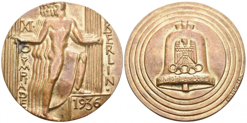 Olympia Berlin 1936 Bronce Medaille 70mm 109,4g selten vorzüglich