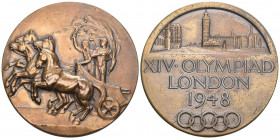 Olympia London 1948 Bronce Medaille 61g 50mm selten bis unzirkuliert