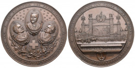 Basel 1892 500 Jahre Vereinigung von Gross und Klein Basel , Grosse Bronce Medaille 228g 88mm bis unzirkuliert
