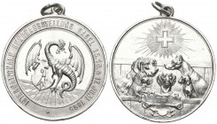 Basel 1895 Internationale Hundaustellung Silber 33,4g Randschlag vorzüglich