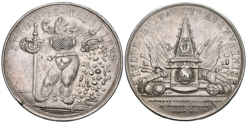 Bern 1712 Verdienstmedaille in Silber 56mm 52,1g SM 538 vorzüglich mit Randschla...