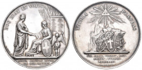 Genf 1814 Beitritt in die Eidgenossenschaft Medaille in Silber 91,63g SM 1550 55mm bis unzirkuliert