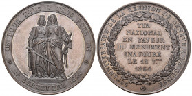 Genf 1864 50 Jahre Vereinigungs Medaille Bronce 47mm bis unzirkuliert