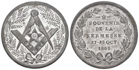 Genf 1888 Freimaurer Medaille in Zinn 34mm selten vorzüglich