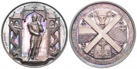 Luzern 1886 Medaille auf die Schlacht bei Sempach Silber 39,7g SM 106 FDC