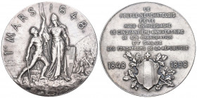 Neuchatel 1898 Silbermedaille 50 Jahre Feier 45g selten bis unzirkuliert