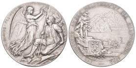 Nidwalden 1898 Medaille auf den Heldenkampf in Silber 24,1g Matt bis unzirkuliert