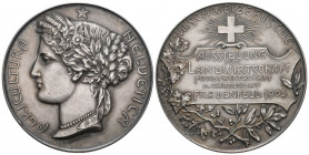Thurgau 1903 Landwirtschaftsausstellung Silber 52,9g 50mm Randfehler bis unzirkuliert