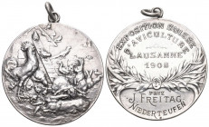 Lausanne 1908 Expo Medaille Silber 35,8g 45mm bis unzirkuliert