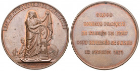 Bronce Medaille auf die 80`000 Französischen Soldaten in der Schweiz 50 mm FDC