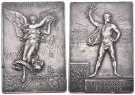 Frankreich 1900 Paris Exposition Universelle Medaille 42x60mm Silber 57,1g unz