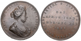 England 1694 auf den Tod von Mary Bronce Medaille 45mm sehr schön