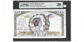 France
5000 Francs, VICTOIRE,11-7-1935
Ref : Pick#82b
Conservation : PMG VF20