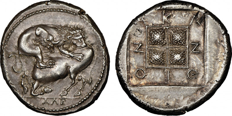 Macédonie
Acanthus 440-380 avant J.-C.
Tétradracme, AG 14.27 g.
Ex Vente Palo...
