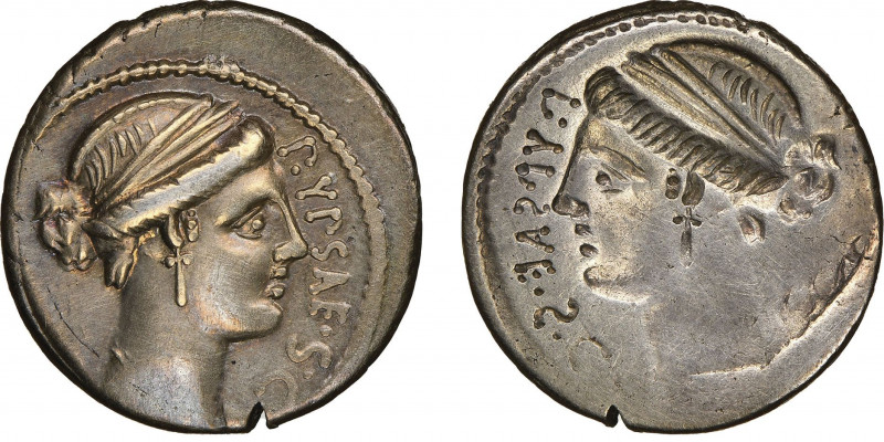 P. Plautius Hypsaeus
Denarius incuse, Rome, 60 avant J.C., AG 4.20 g. Ref : Craw...