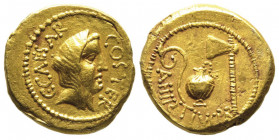 Julius Caesar 49-44 avant J.-C.
Aureus, Rome, 46 avant J. C. AU 8.05 g. Ref : Cal 37, Crawford 466/1, Syd. 1018 Conservation : Superbe