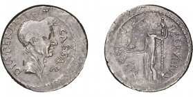 Julius Caesar et P. Sepullius Macer
Denarius, 44 avant J. C., AG 3.53 g.
Ref : Crawford 480/10, Sear 107a, Syd. 1073 Conservation : marques, NGC XF 3/...