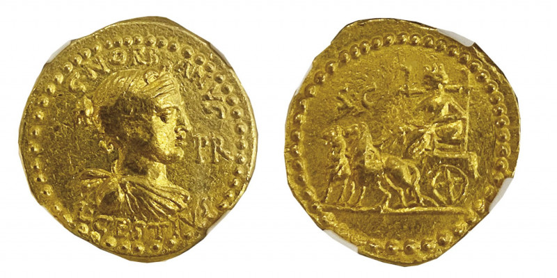 L. Cestius and C. Norbanus
échelle x2
 Aureus, Rome, 43 avant J.-C., AU 7.99 g.
...
