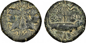Augustus 27 avant JC - 14 après JC
As, Nemausus (Nîmes), 10-14, AE 12.47 g Ref: RIC 160, Sear 1731
Conservation: NGC Choice VF 4/5 - 3/5