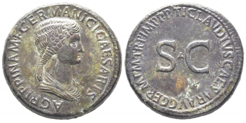 Claudius pour Agrippina, mère de Gaius 
Sestertius, Rome, 50-54, AE 28.59 g. Ref...